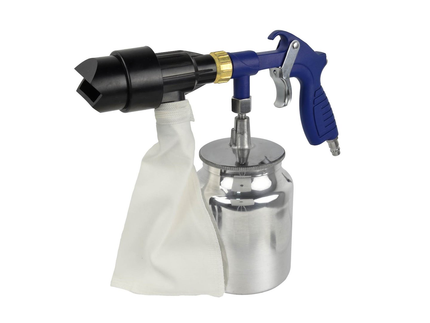 Pískovací pistole recirkulační 1l + trysky, abrazivní směs 1kg - GEKO