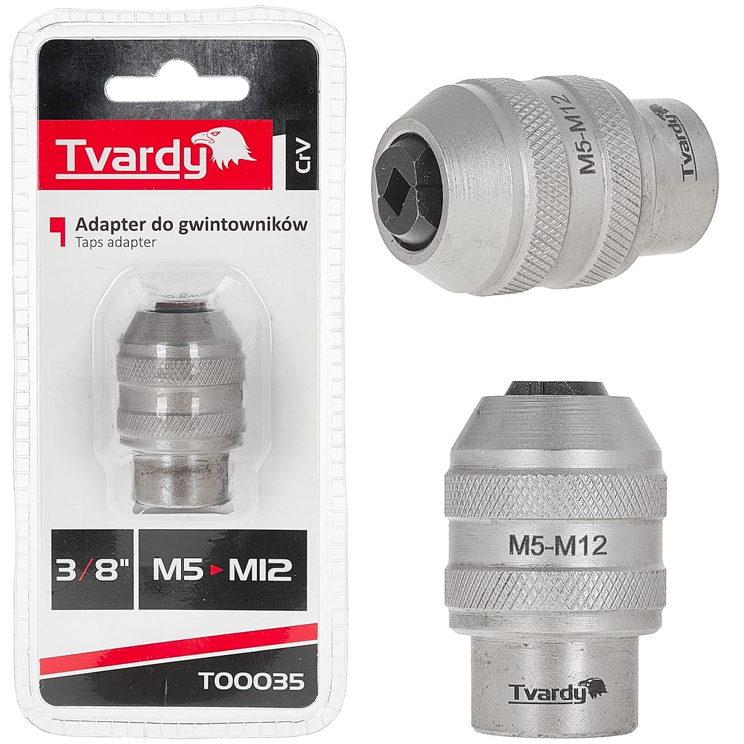 GEKO 3/8" M5-M12 závitník adaptér CrV - Tvardy