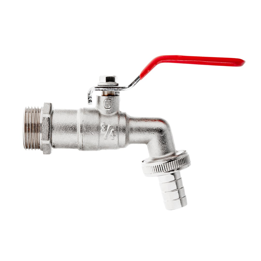 Ventil zahradní, vstup 3/4", výstup 1" + hadičník 3/4" - GEKO