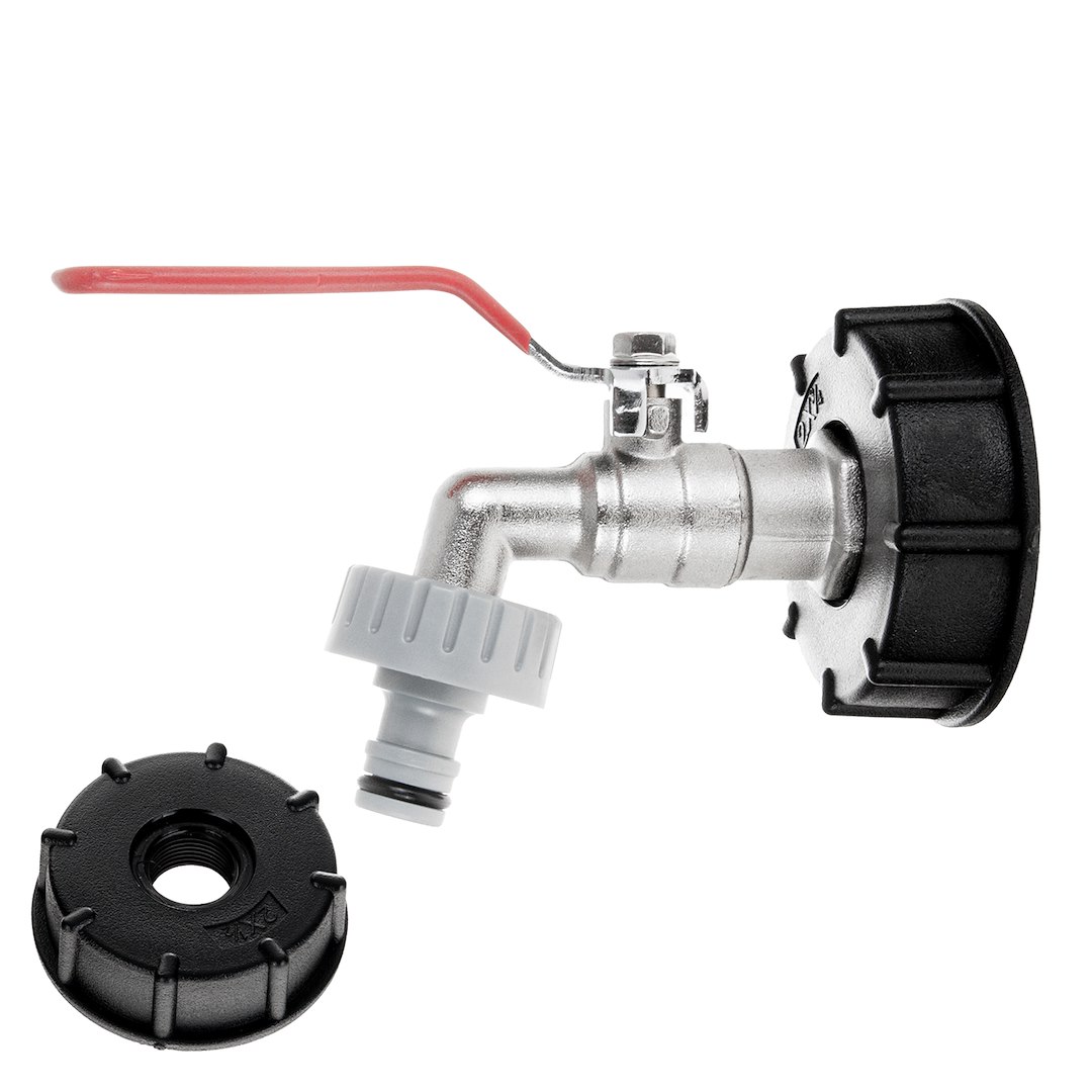 GEKO Sada pro IBC kontejner, redukce vnitřní závit S60×6 a zahradní ventil , vstup 3/4", výstup