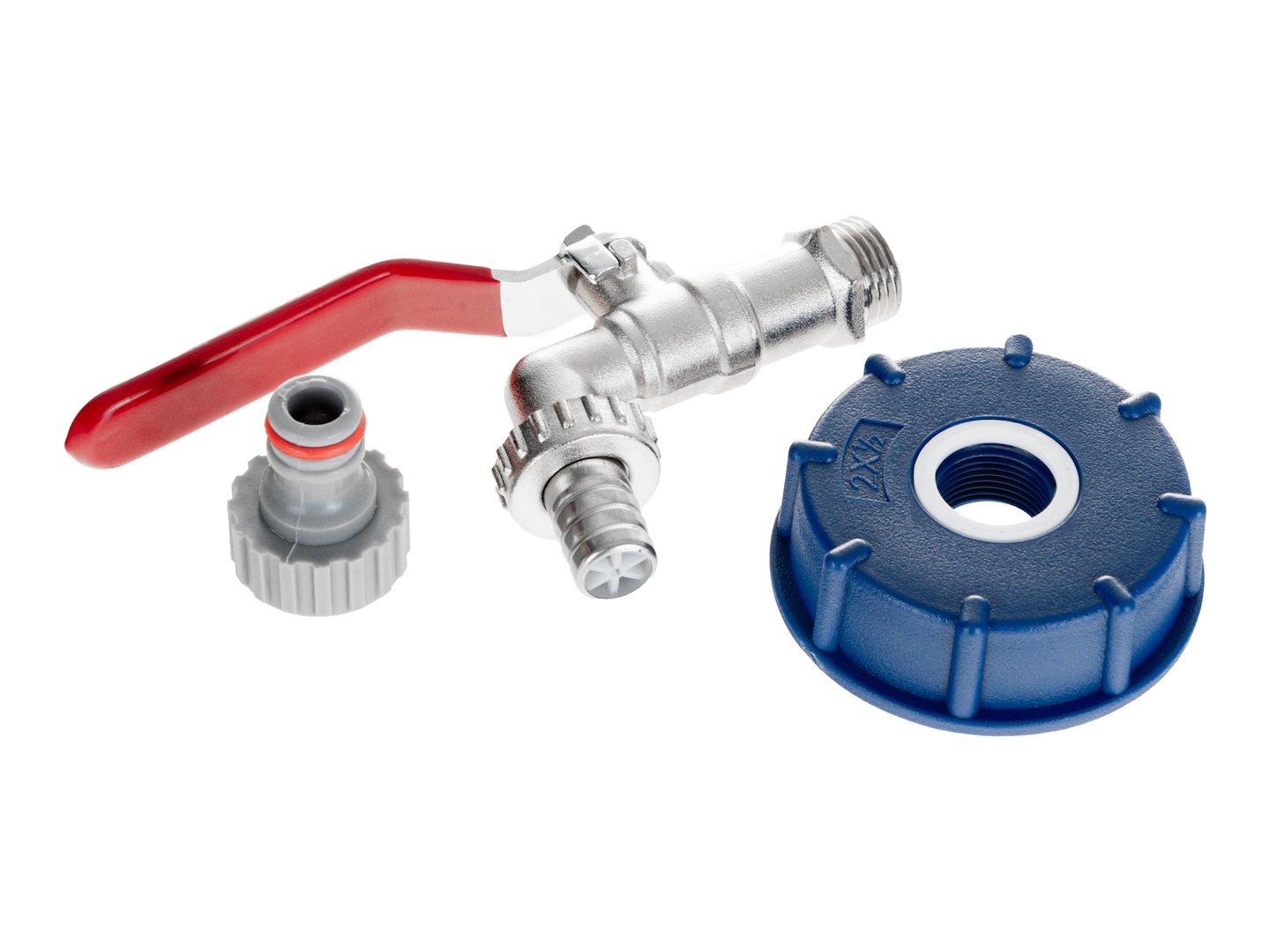 Sada IBC – adaptér S60x6 + kohoutek 1/2'' s vnějším závitem 3/4''  + v