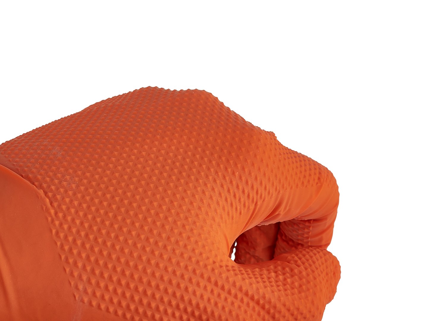 Nitrilové rukavice Solid Grip 3D, pevné, odolné chemikáliím, 50 ks, oranžové, velikost L -