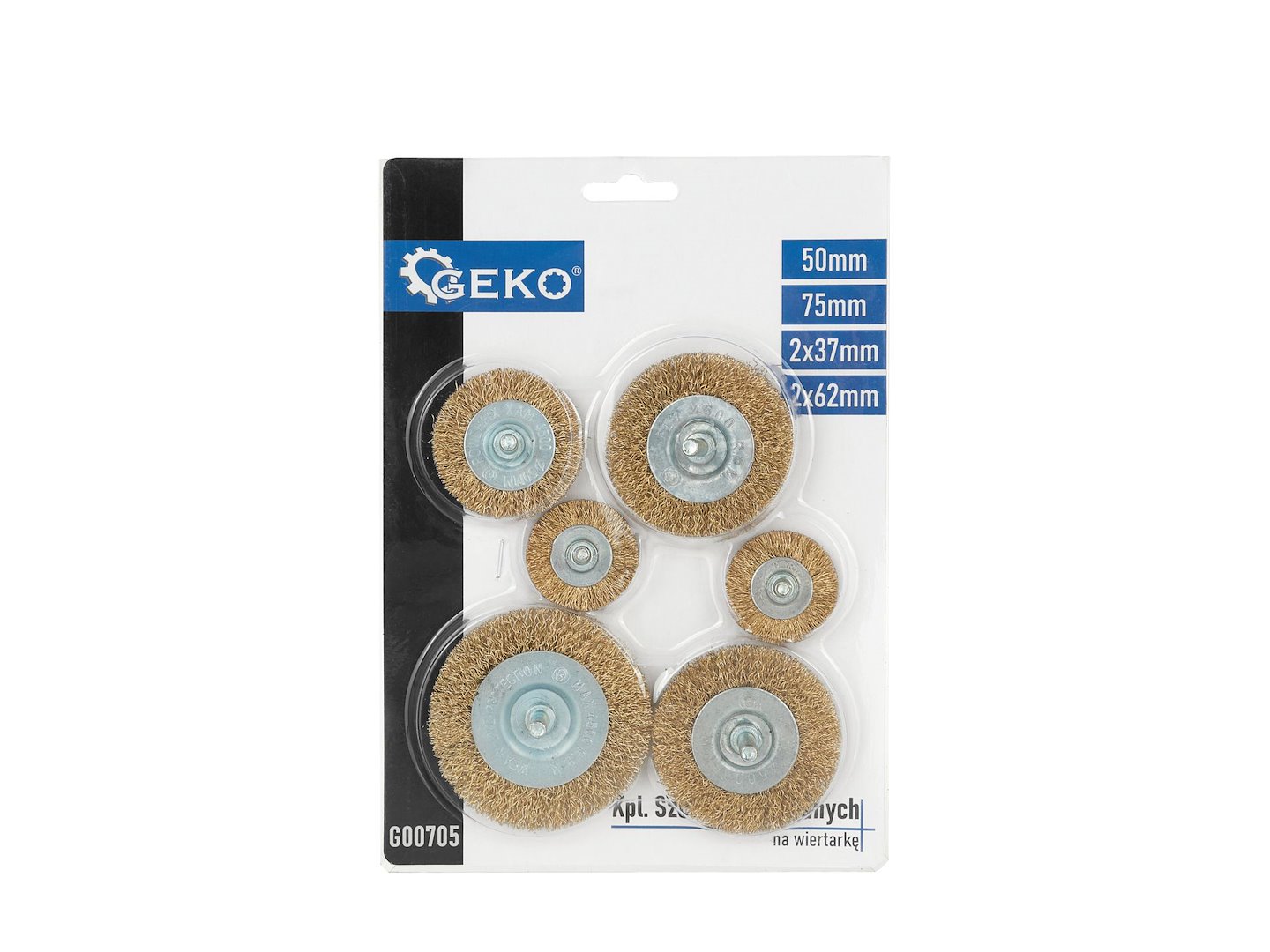 GEKO Sada kartáčů pro vrtačky 6 ks 2x37 mm 50 mm 2x62 mm 75 mm