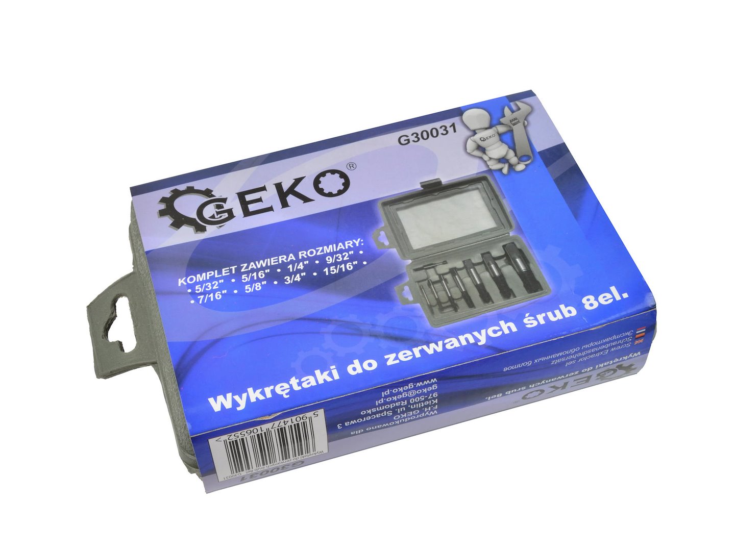 Vytahovák zalomených šroubů, sada 8ks, na šrouby M4-M24 - GEKO