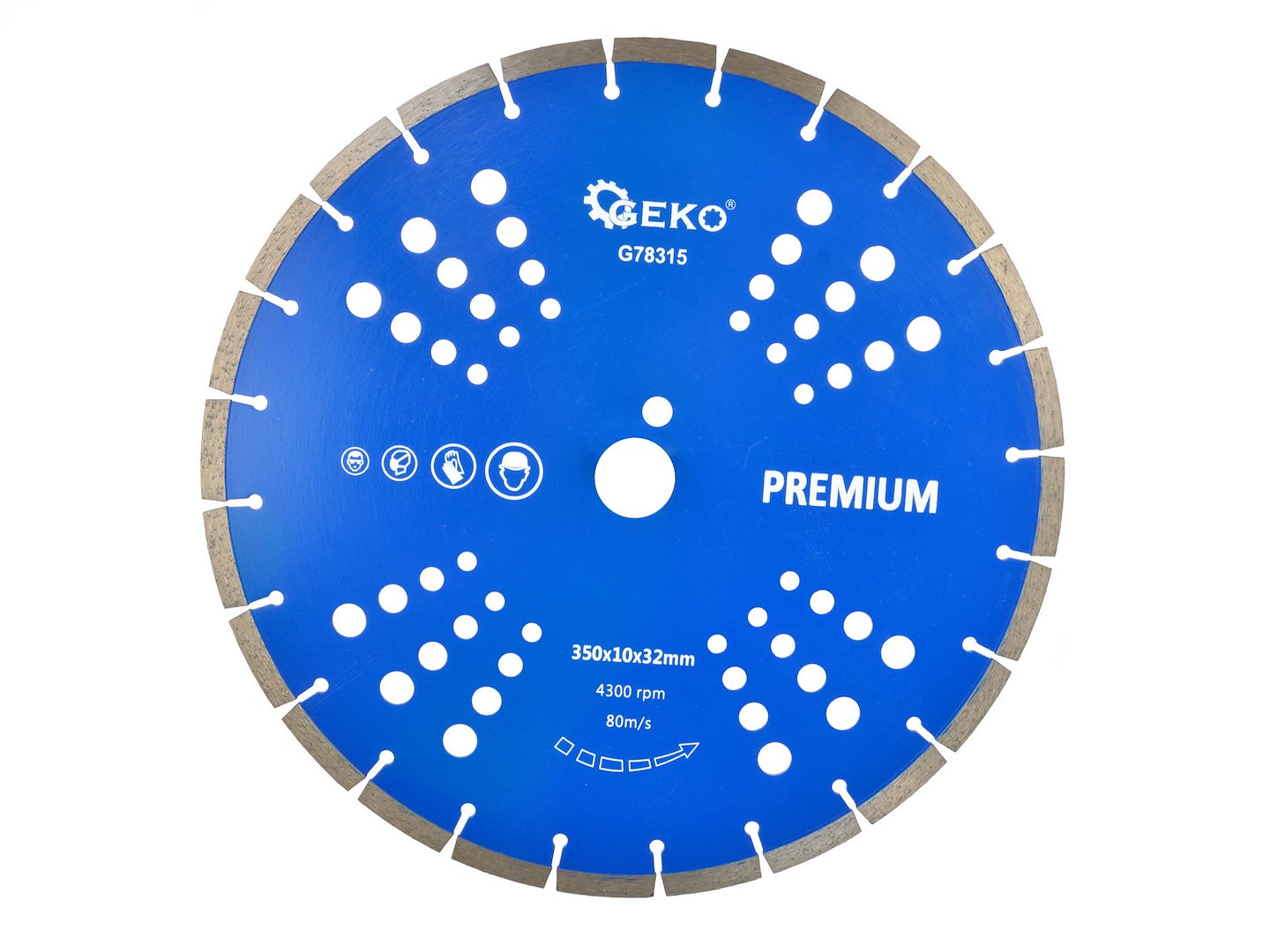 GEKO Kotouč diamantový řezný segmentový, 350x10x25mm