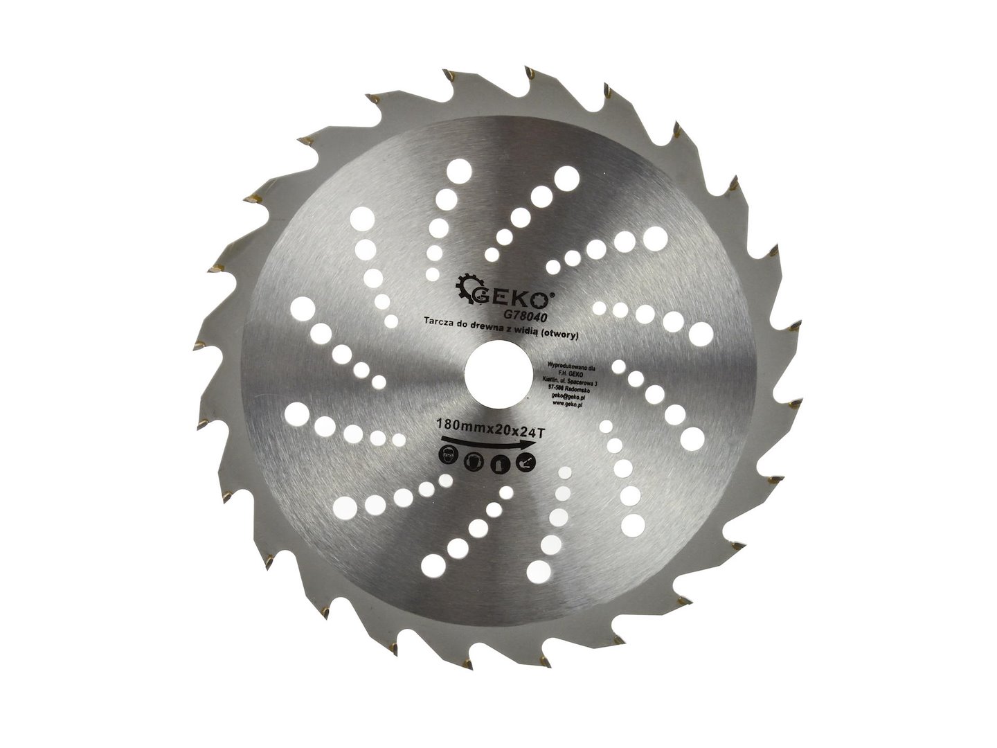GEKO Kotouč pilový vidiový s otvory, 180x20x24T