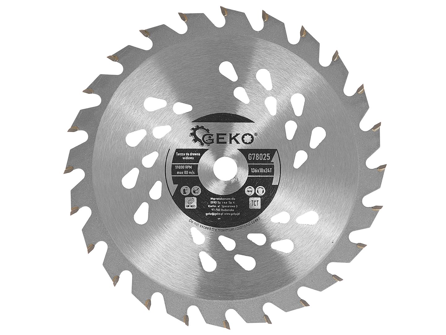 GEKO Pilový kotouč TCT 136 mm x 10 mm x 24T