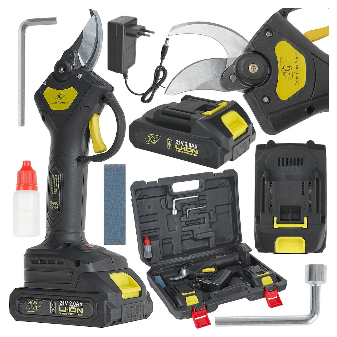 GEKO Akumulátorové nůžky 21 V, 2×2,0 Ah - JOHN GARDENER