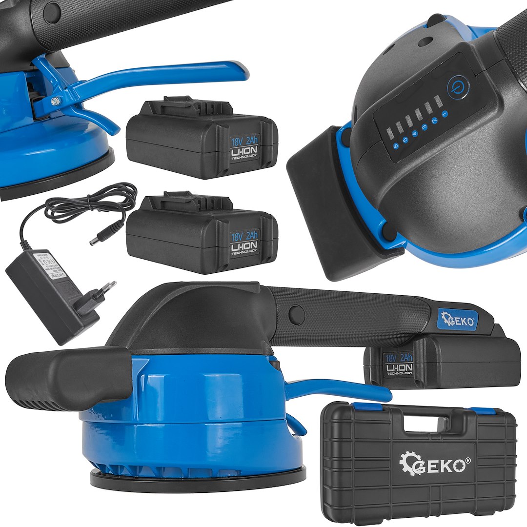 GEKO Aku vibrační přísavka na obklady 2x18 V, 2,0 Ah, 120 mm