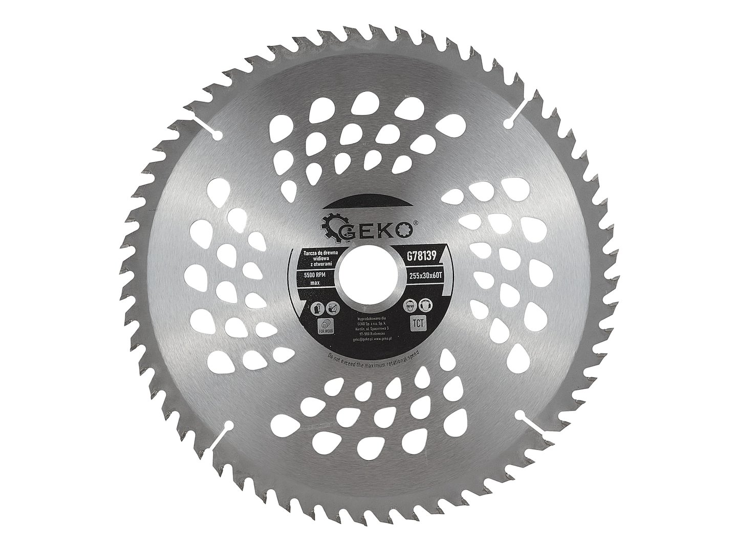 GEKO Kotoučová pila s otvory 255x30x60T