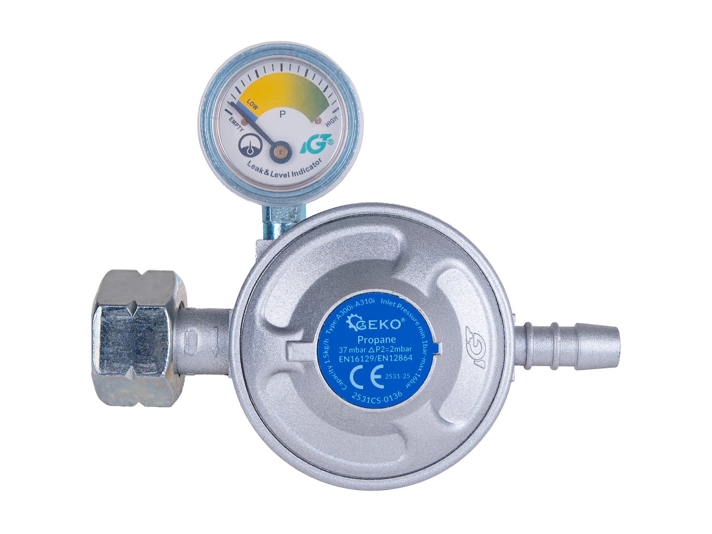 Regulátor tlaku plynu 37 mbar, 1,5 kg/h s manometrem