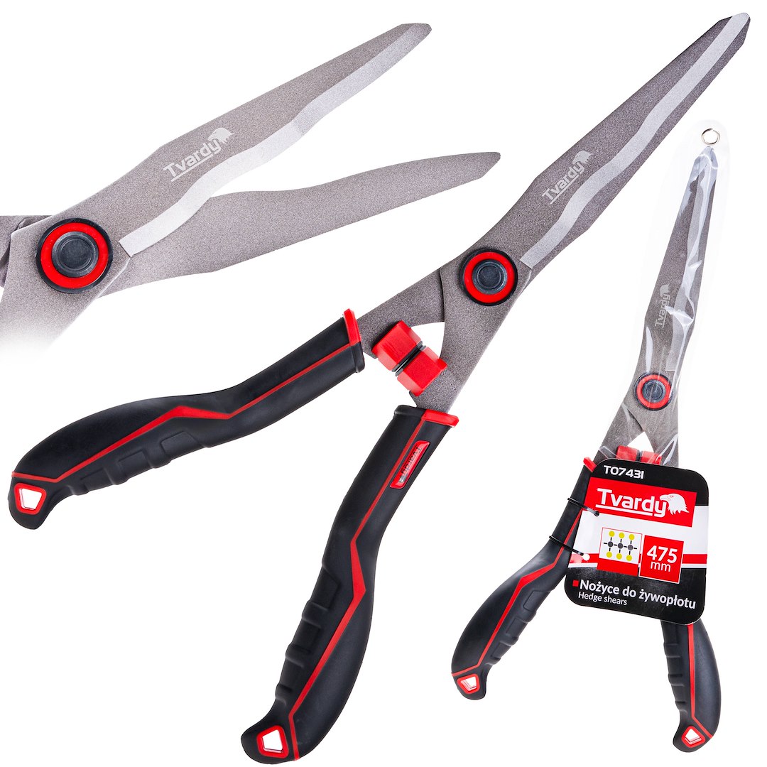 GEKO Nůžky na živý plot s vlnitým ostřím 475 mm PTFE