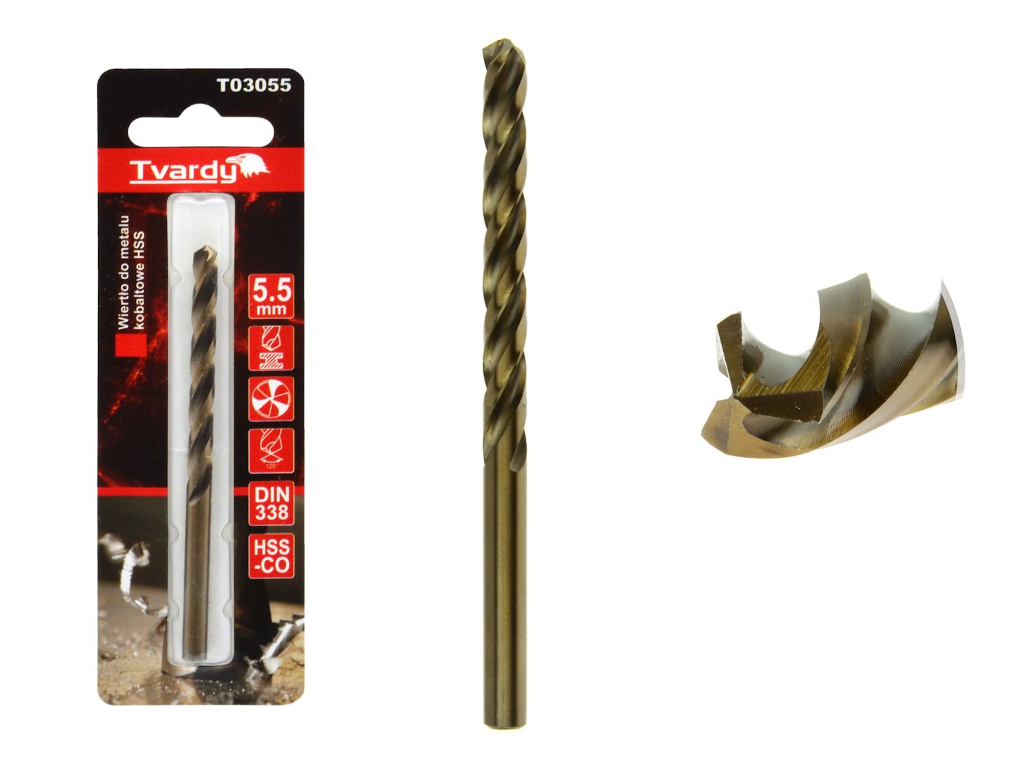 GEKO HSS kobaltový vrták M35 3 drážky ostrý 5,5 mm