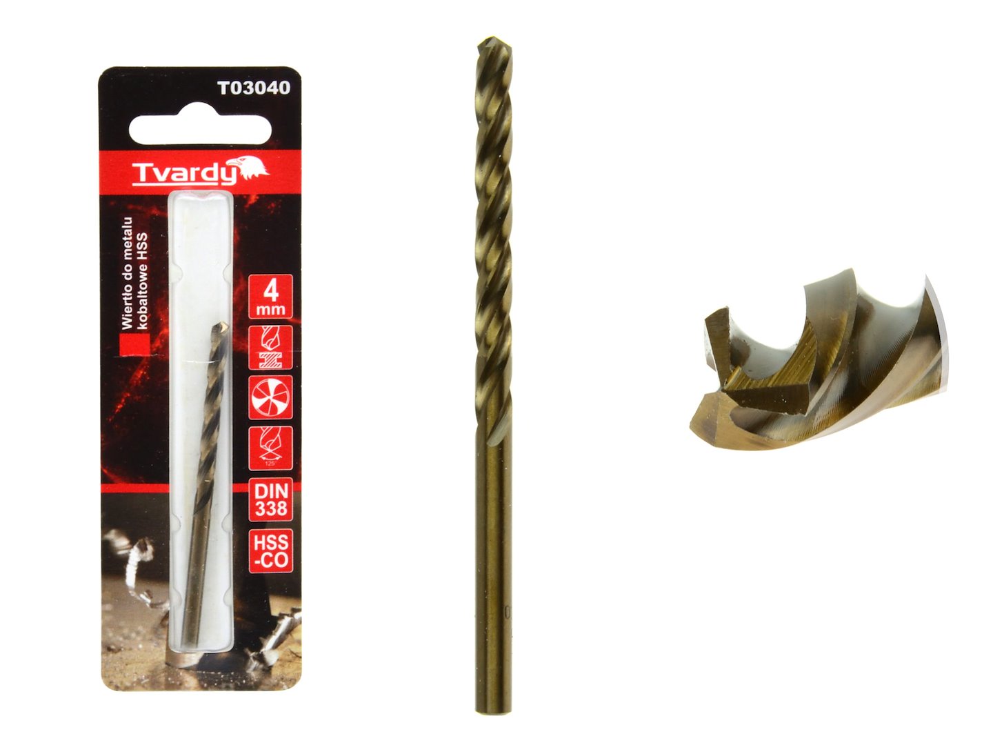 GEKO HSS kobaltový vrták M35 3 drážky ostrý 4 mm