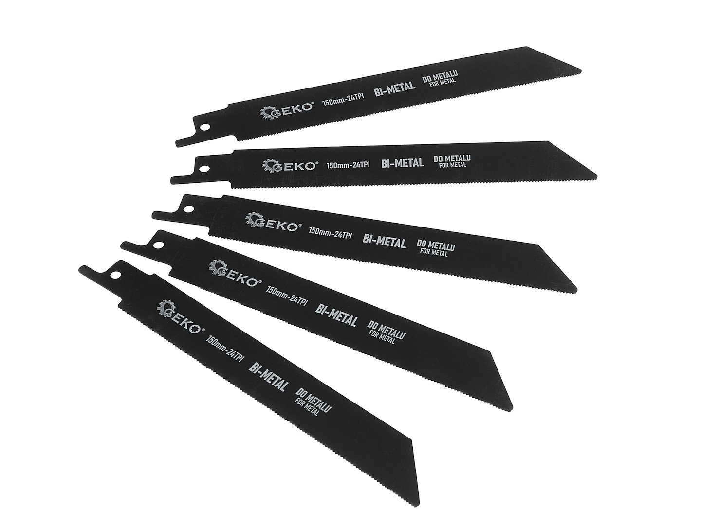 GEKO Pilové plátky do ocasky na kov 150 mm, 24 TPI, bimetal, sada 5 ks