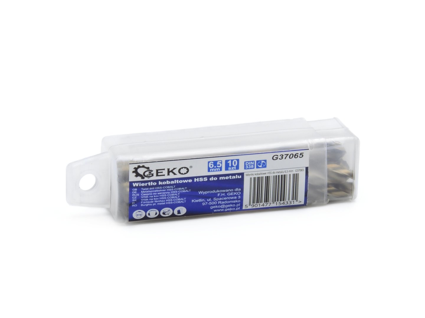 GEKO Vrták do kovu 6,5mm HSS Co5 kobalt, balení 10 ks (obrázek 4)