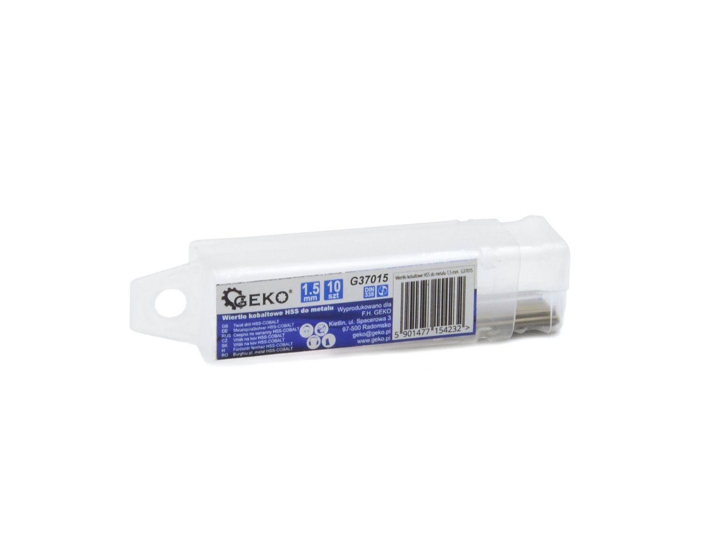 GEKO Vrták do kovu 1,5mm HSS Co5 kobalt, balení 10 ks (obrázek 4)