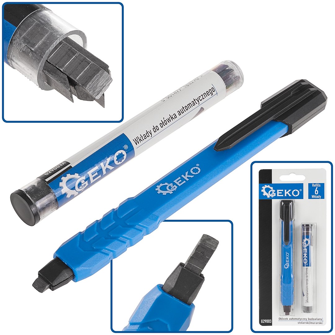 GEKO Tužka stavební, automatická + 6ks vyměnitelných náplní