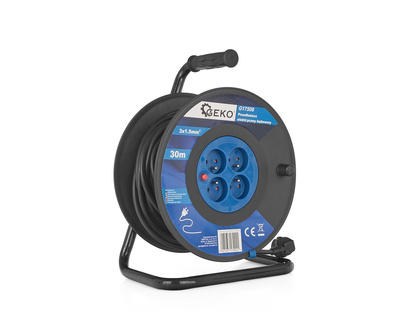 Levně GEKO Elektrický kabel na navijáku 3x1,5 mm2, 30 m
