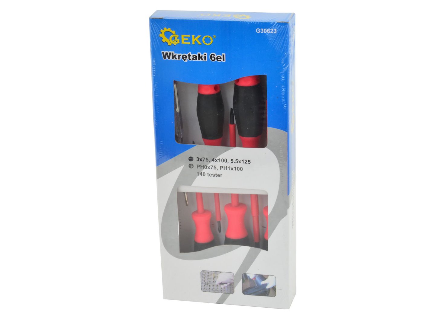 GEKO Šroubováky izolované + zkoušečka, sada 6ks