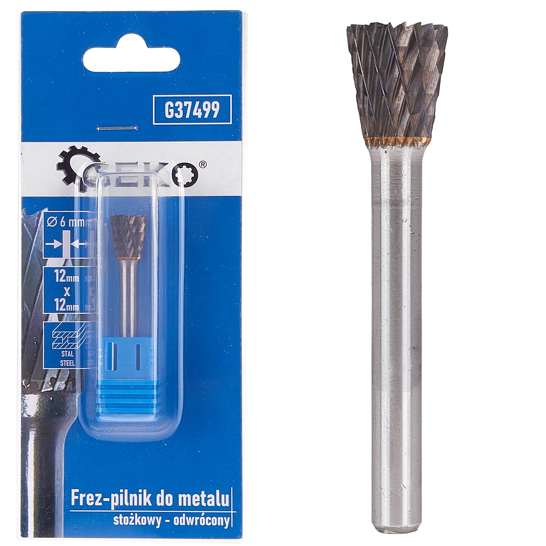 GEKO Stopková fréza na kov 12x12mm, obrácený kužel