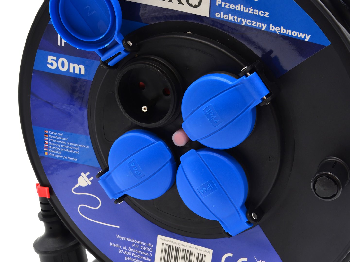 GEKO Kabel prodlužovací 3x1.5mm2, buben, 50m, IP44 (obrázek 3)