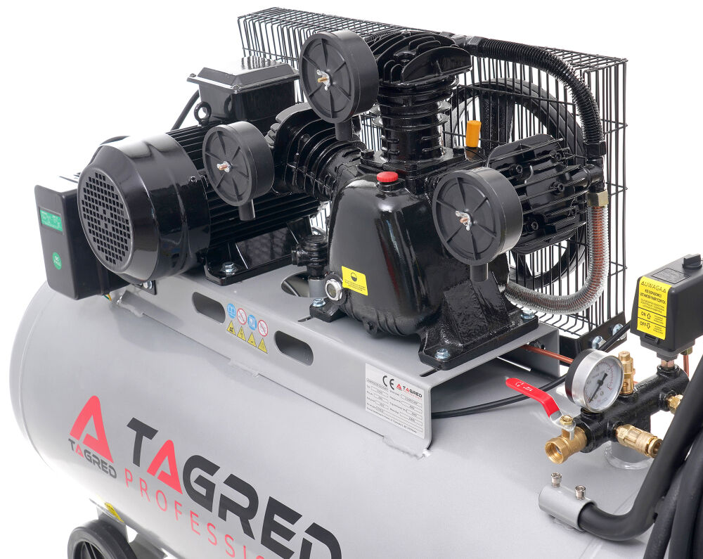 Olejový kompresor, TAGRED 200L 400V třípístkový kompresor, výkonný TA309
