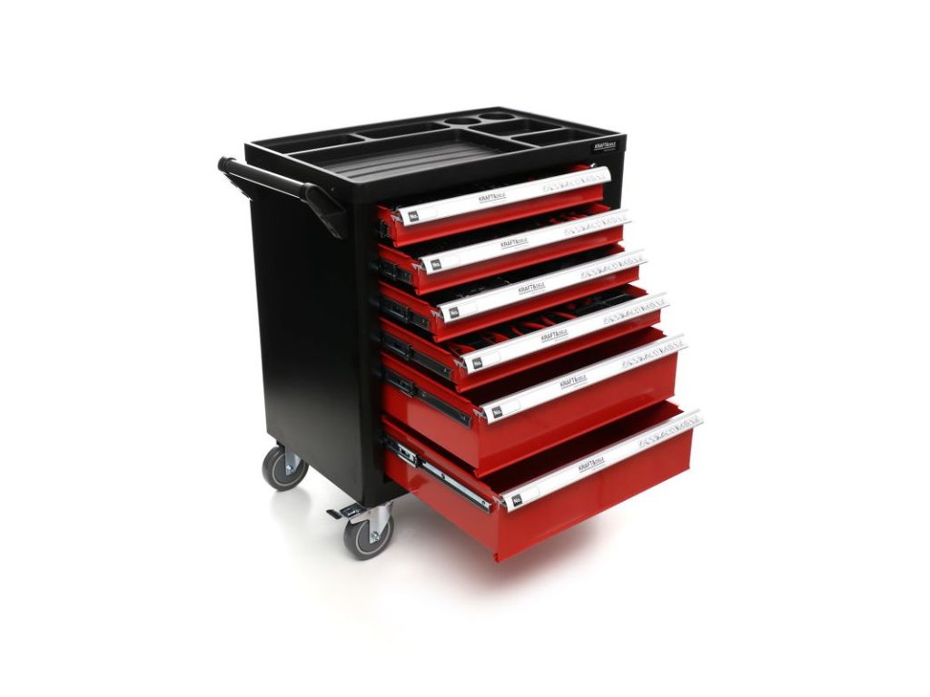 Pojízdný dílenský vozík se sadou nářadí 263ks, 6 polic KRAFT&DELE