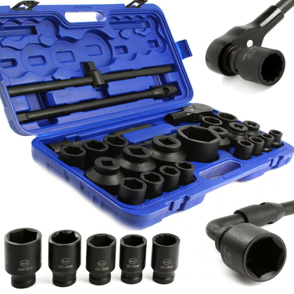 Nástrčné rázové hlavice 26ks, 3/4", 1" BJC