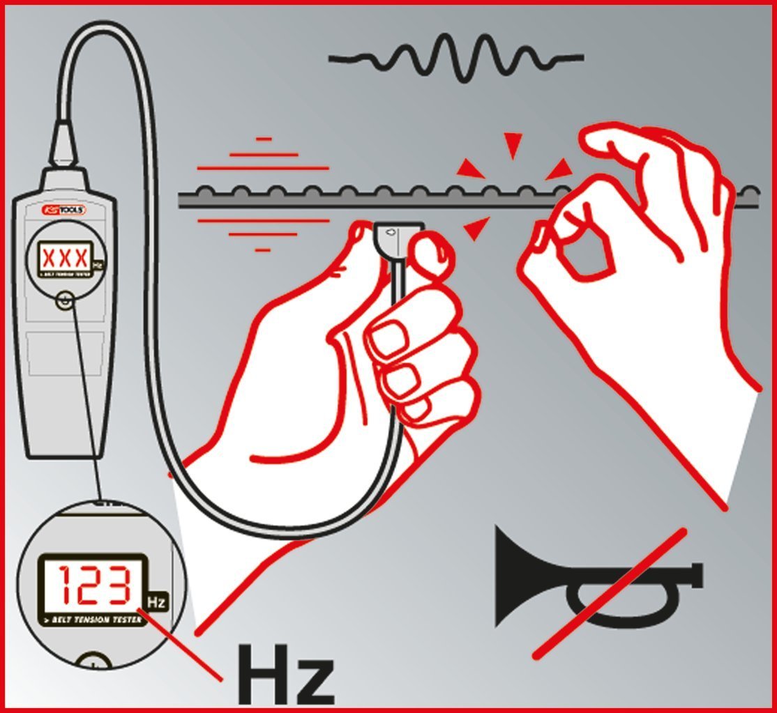 Elektronická zkoušečka napnutí řemene- akustická KS TOOLS (obrázek 3)