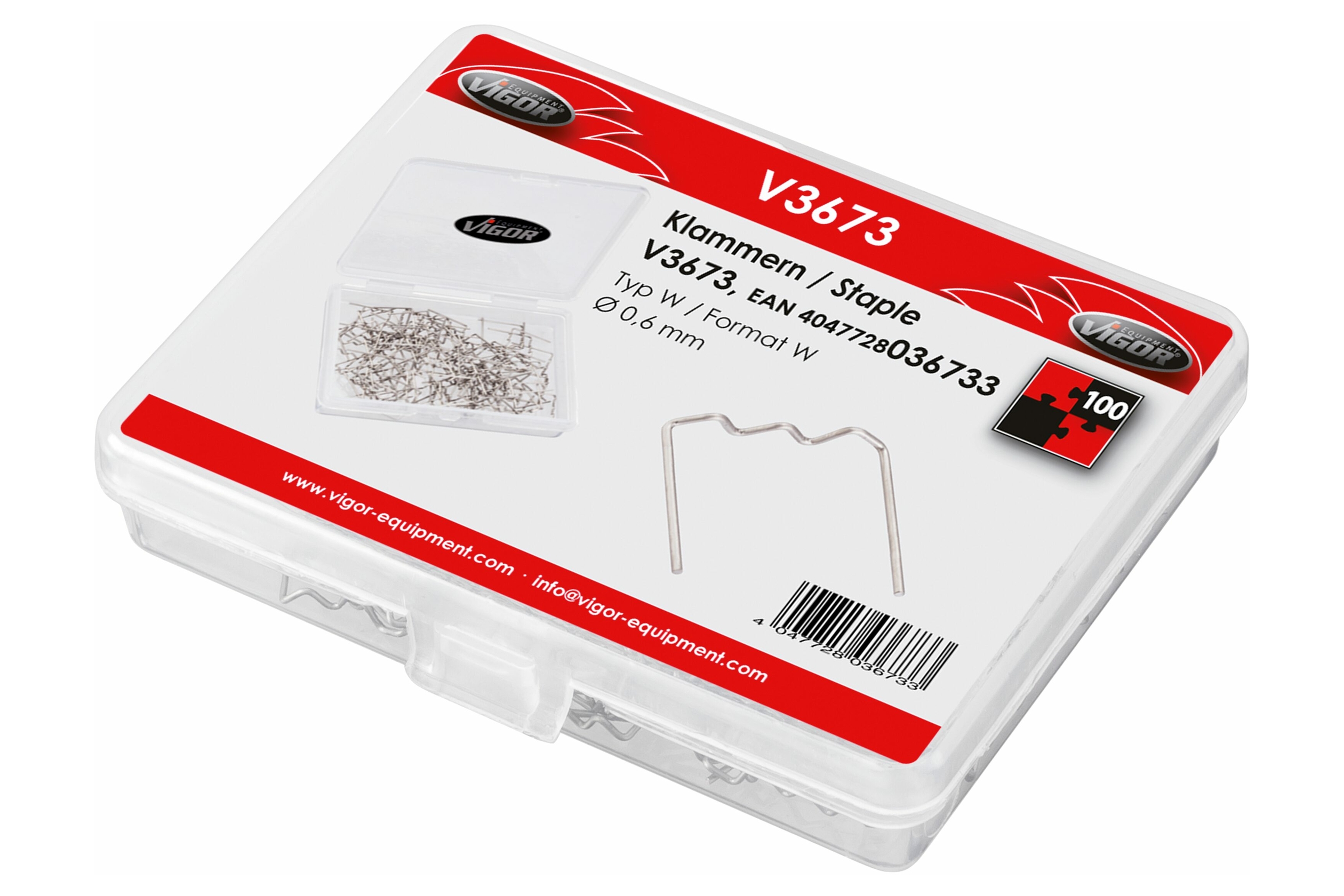 Sponky na sváření plastů, tvar W, průměr 0,6 mm, sada 100 ks - VIGOR V3673 (obrázek 5)