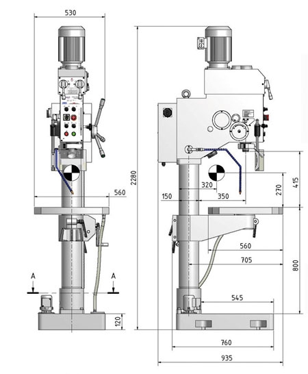 OPTIMUM Sloupová převodová vrtačka OPTIdrill B 40 GSP (obrázek 3)
