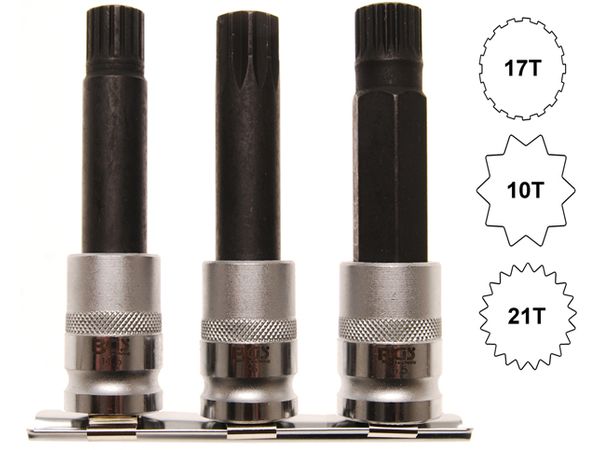 Levně BGS Technic BGS 5285 Zástrčné hlavice 10T-17T-21T pro bezpečnostní šrouby hliník. kol BMW