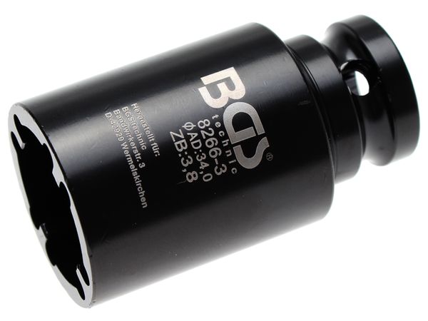 Levně BGS Technic BGS 8266-3 Zástrčná hlavice 1/2" na matice se zářezy KM2. Vnitřní čep 26,5 mm