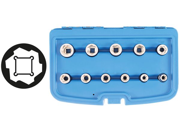 Levně BGS Technic BGS 8383 Nástrčné hlavice 3/8" na povolování poškozených šroubů a matic 8 ÷ 19