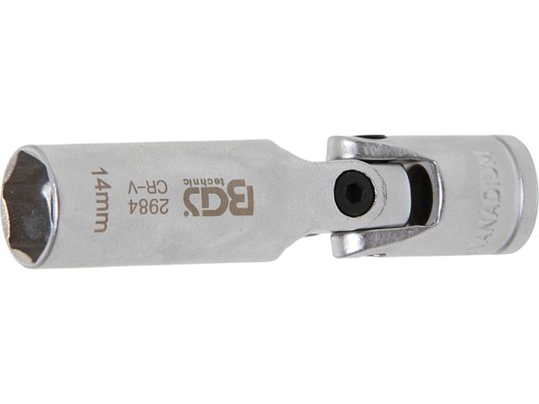 Levně BGS Technic BGS 2984 Nástrčná hlavice 3/8" 14 mm kloubová, prodloužená pro žhavící svíčky