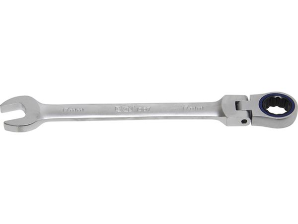 Levně BGS Technic BGS 1567 Očkoplochý klíč 17 mm s ráčnou, kloubový
