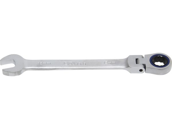 Levně BGS Technic BGS 1565 Očkoplochý klíč 15 mm s ráčnou, kloubový