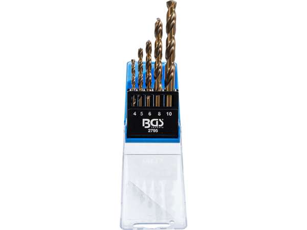 Levně BGS Technic BGS 2795 Spirálové vrtáky HSS-E 4 ÷ 10 mm BGS102795 (Sada 5 dílů)