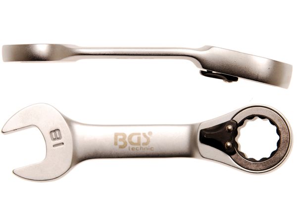 Levně BGS Technic BGS 30718 Očkoplochý klíč 18 mm s ráčnou, extra krátký