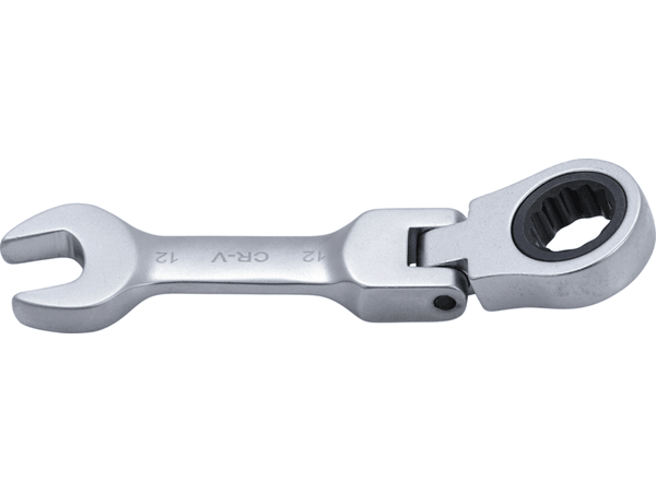 Levně BGS Technic BGS 6912 Krátký očkoplochý klíč 12 mm s ráčnou, kloubový