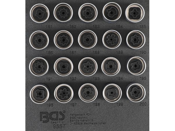 Levně BGS Technic BGS 9557 Nástrčné hlavice 17 mm pro bezpečnostní šrouby kol Opel/Vauxhall (typ