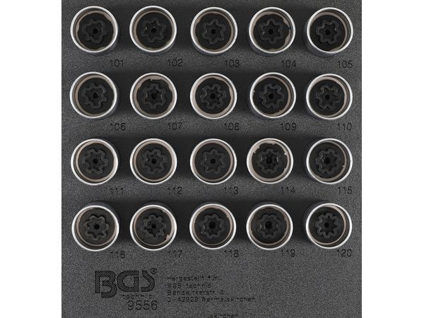 Levně BGS Technic BGS 9556 Nástrčné hlavice 17 mm pro bezpečnostní šrouby kol Opel/Vauxhall (typ