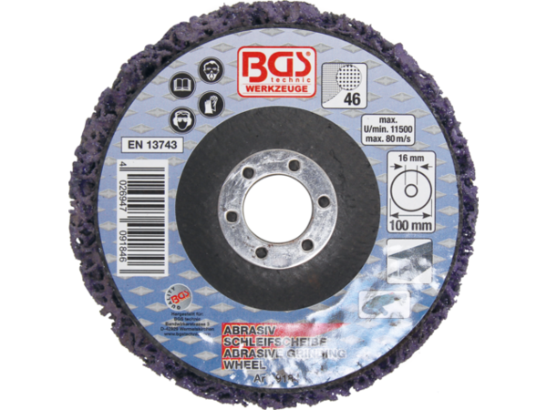Levně BGS Technic BGS 9184 Rounový brusný kotouč pr. 100 mm, černý K 46. Upínání 16 mm