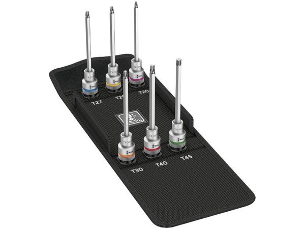 Levně Wera 004211 Prodloužené zástrčné hlavice 1/2" 8767 C TORX HF 2 pro Zyklop (6 ks)