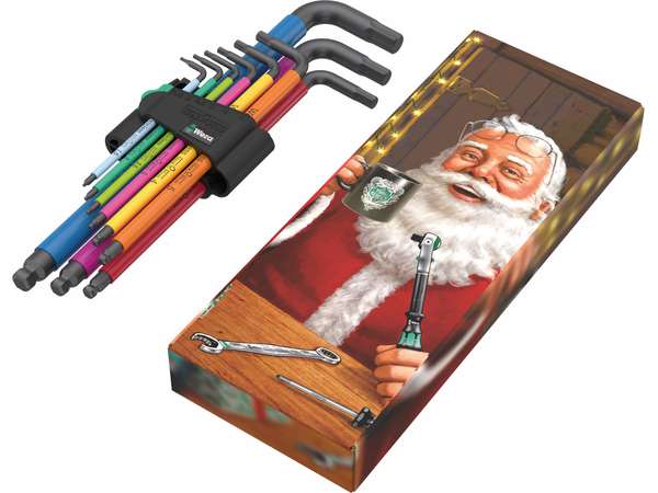 Levně Wera 136041 Zástrčné klíče 950/9 Hex-Plus Multicolour 1 Christmas 2023 (Sada 9 ks)