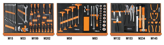Levně Sada modulů - 90 ks nářadí pro servis a údržbu, 3 pěnové EVA moduly - Beta Tools