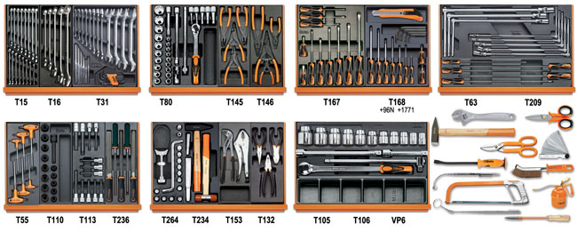 Levně Sada modulů - 214 ks nářadí pro opravu automobilů, 7 plastových modulů - Beta Tools