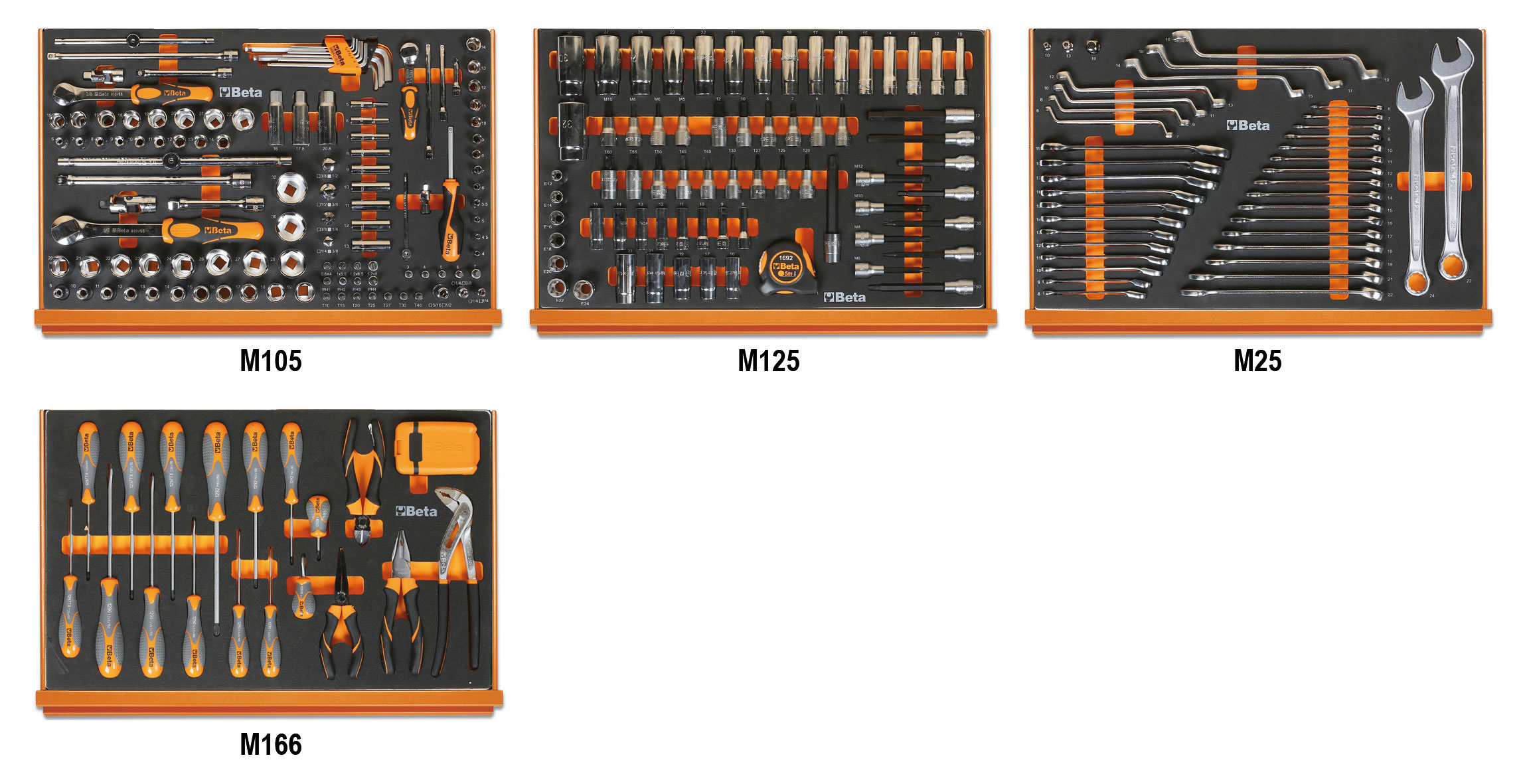 Levně Sada modulů - 273 ks nářadí pro opravu automobilů, 4 pěnové EVA moduly - Beta Tools