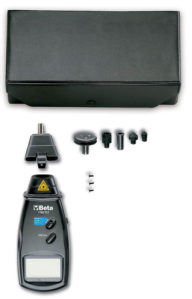 Kombinovaný kontaktní/bezkontaktní digitální otáčkoměr-rychloměr 1760/TC2 - Beta Tools